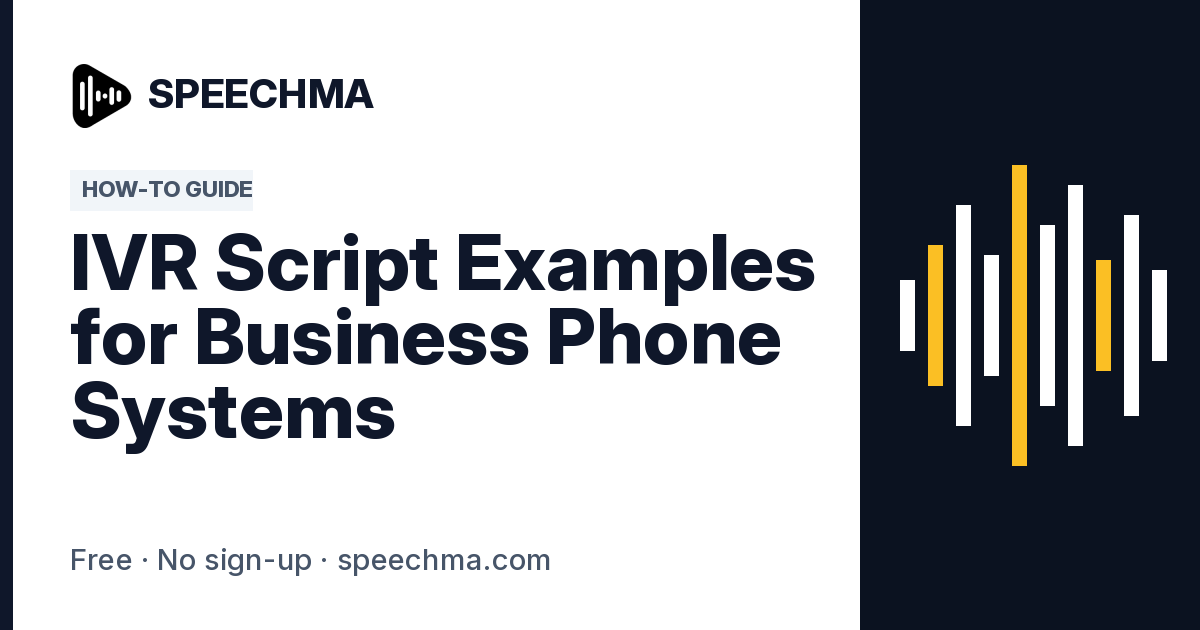 Dialogue Template Example IVR Script Examples: 18 Free Phone Menu Scripts | Speechma